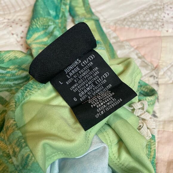 no boundaries vintage y2k green swirled retro hippy halter crop top size large - Picture 7 of 7